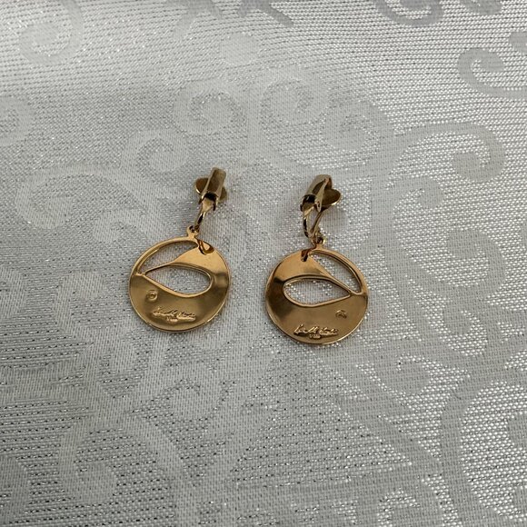 Kenneth Kantra Loon Gold-Tone Clip-On Earrings - Picture 2 of 4